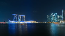 Bay in Singapore at night  