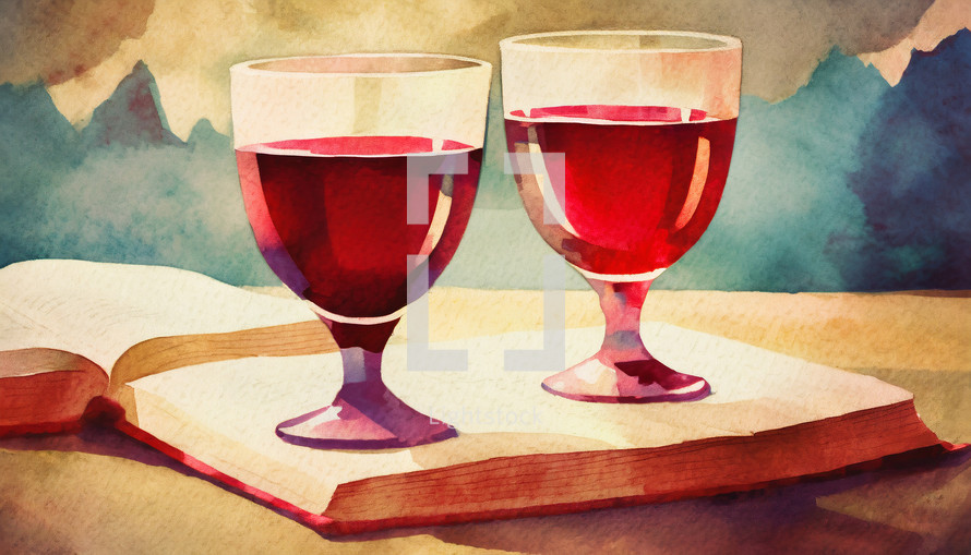 Communion Chalices on Biblle