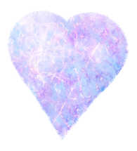 Torn-Edge Heart in Pink, White and Blue Abstract Paint Effect