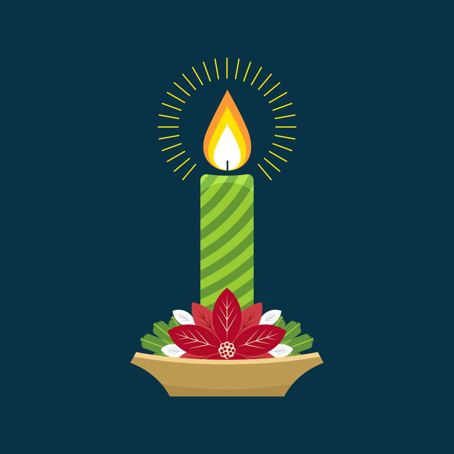Christmas vector illustration. Holiday Advent Candle.