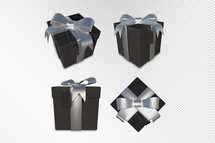Christmas Gift 3D Renders in Black & Silver Theme