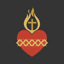 Christian illustration. Sacred Heart of Jesus.