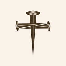 Christian illustration. Cross from crucifixion nails.