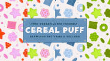 Cereal Puff Seamless Patterns & Vectors
