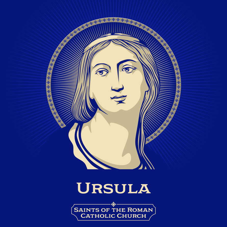 Catholic Saints. Ursula is a legendary Romano-British Christian saint who died on 21 October 383 or 385.