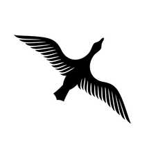Silhouette of a goose. Elegant vector logo and symbol of the noble bird.