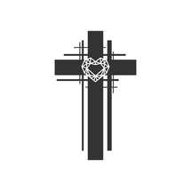 The cross of Christ and the diamond heart
