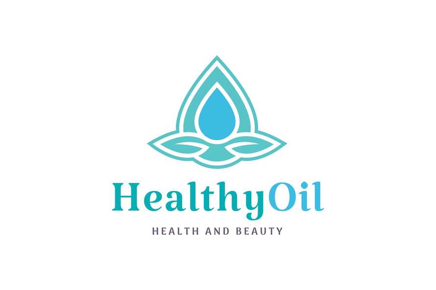 Leaf and Droplet Logo in Modern Shape for Beauty and Health