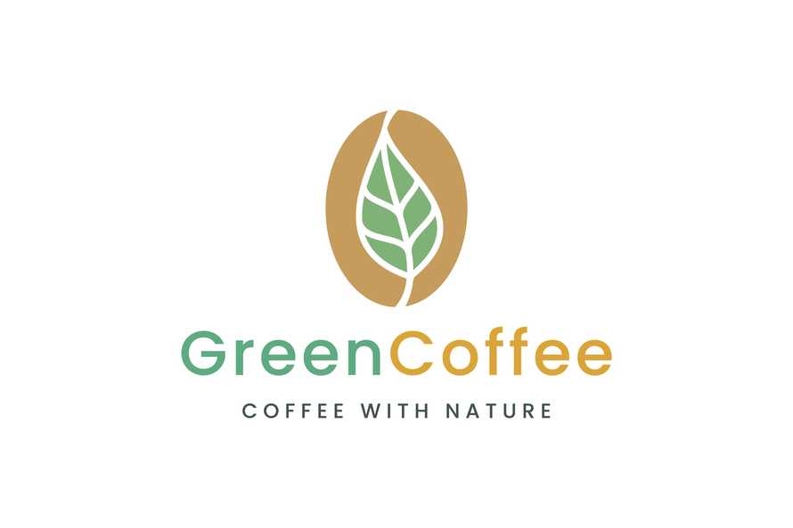 Health Coffee Been and Leaf Logo