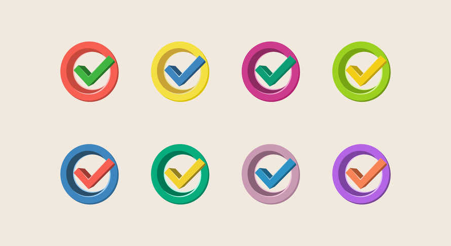 8 Colorful Check Mark Stickers