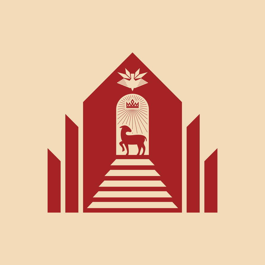 Christian illustration. Christian Church of God's Lamb.