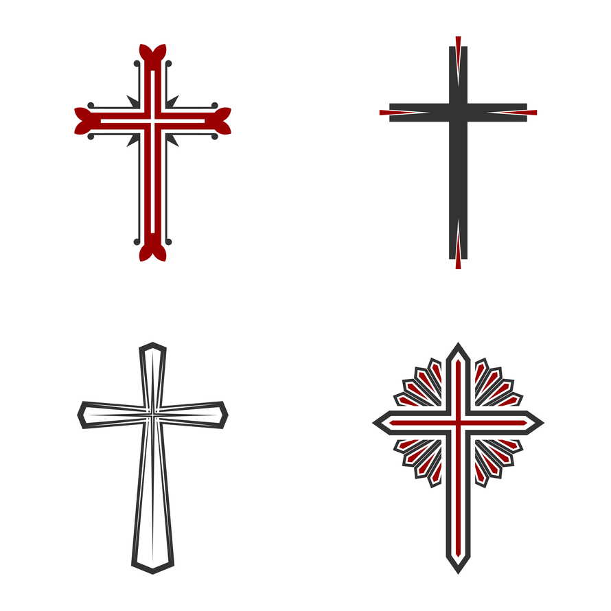 Set of vector crosses for design