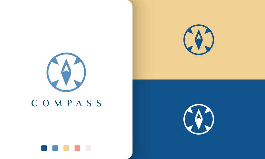 Explorer or Adventure Logo Compass Shape