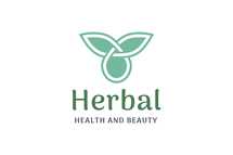 Minimalist Herbal Logo with Leaf Shape