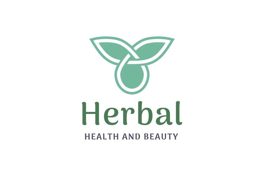 Minimalist Herbal Logo with Leaf Shape