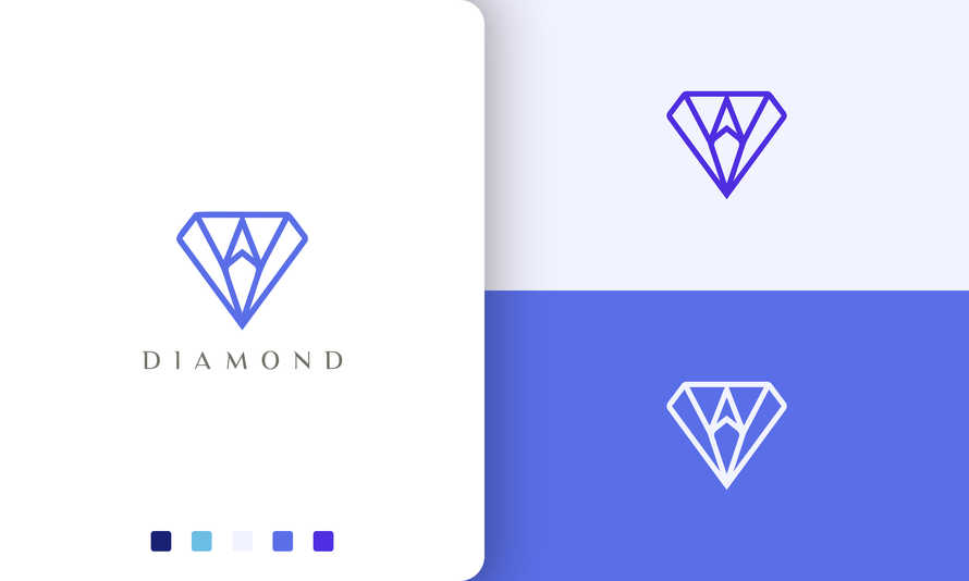 Diamond Compass Logo in Simple Style