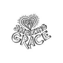 A hand-drawn Bible doodle illustration. Amazing Grace is a symbol of God's love and salvation.