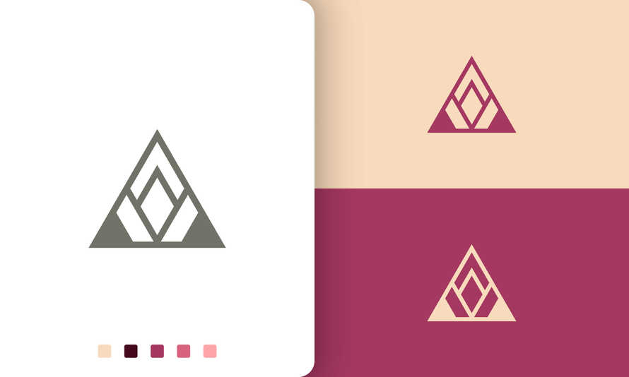 Abstract Triangle Pyramid Logo 