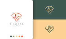 Diamond Sun Logo in Simple Line Art