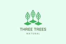 Simple Three Leaf Logo for Business Representing Nature