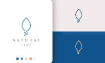 Natural Bulb Logo in Leaf Shape