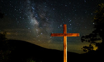 cross against the night sky
