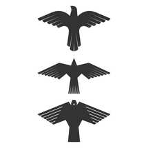 Set of logos of birds, doves