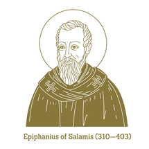 Epiphanius of Salamis (310-403) was the bishop of Salamis, Cyprus at the end of the 4th century. He gained a reputation as a strong defender of orthodoxy. 