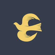 The dove is a symbol of peace, meekness and the Spirit of God. Bird logo.