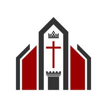 Christian illustration. Church logo. The church is the place of worship for Jesus Christ.