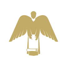Vector illustration. An angel, God's herald, holds a holy scroll.