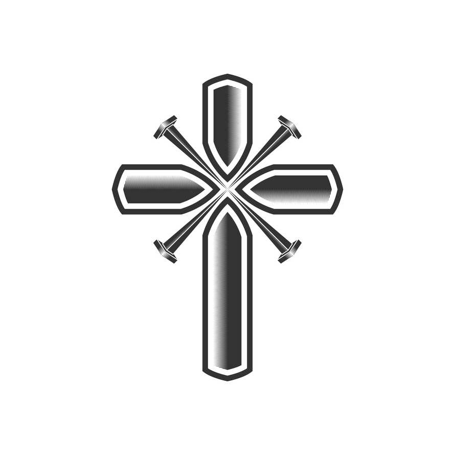 The cross of Christ pierced with nails.