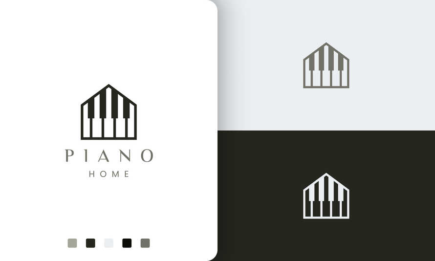 Modern Piano House Logo for Community