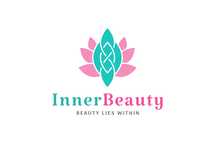 Flower Logo with Abstract Shape for Beauty Care