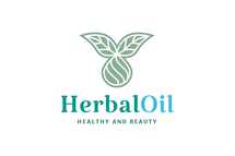 Health and Beauty Logo with Leaf Shape and Droplet