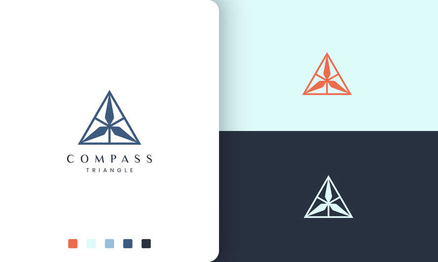 Navigation Adventure Logo Compass Shape