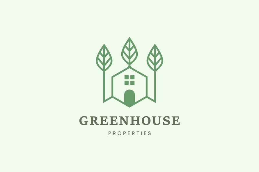 Home and Leaf Tree Logo Template for Property or Real Estate