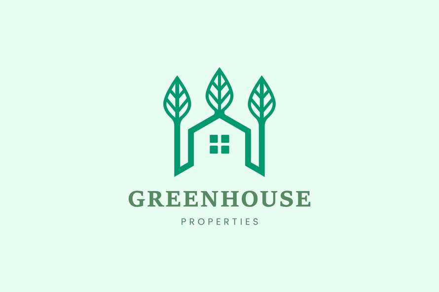 Home and Leaf Tree Logo Template for Mortgage or Real Estate