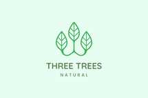 Simple Three Leaf Logo for Business Representing Nature