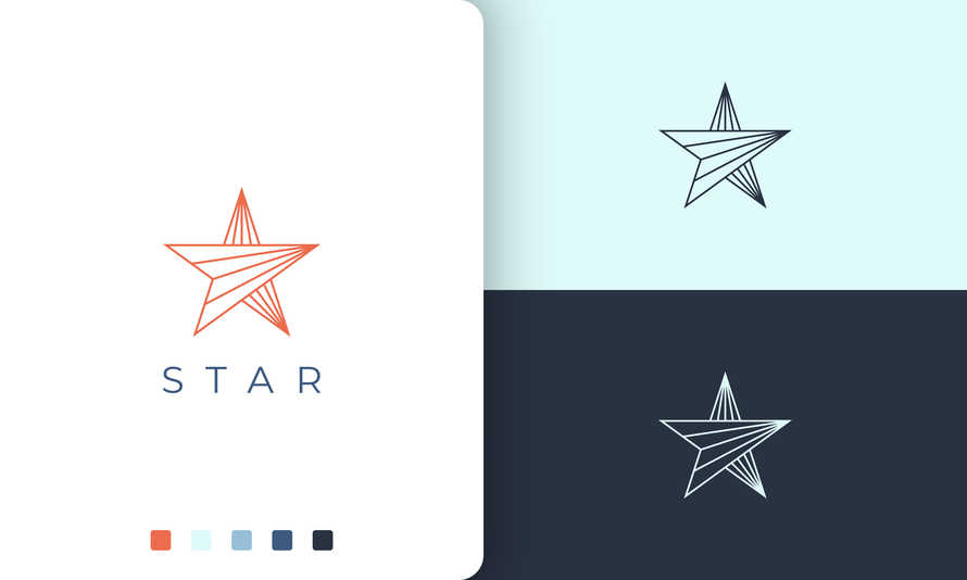 Star Logo in Modern Mono Line Shape