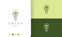 Natural Bulb Logo in Simple Style