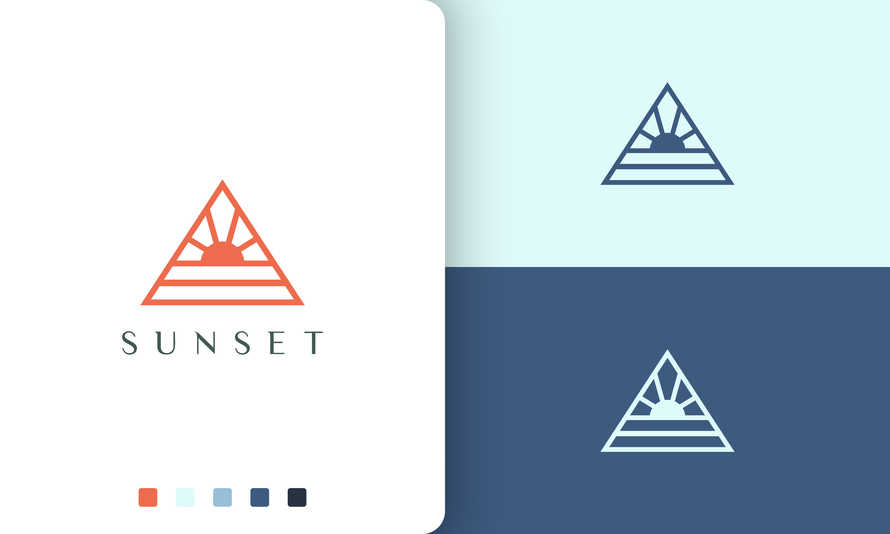 Triangle Beach or Sea Logo in Simple