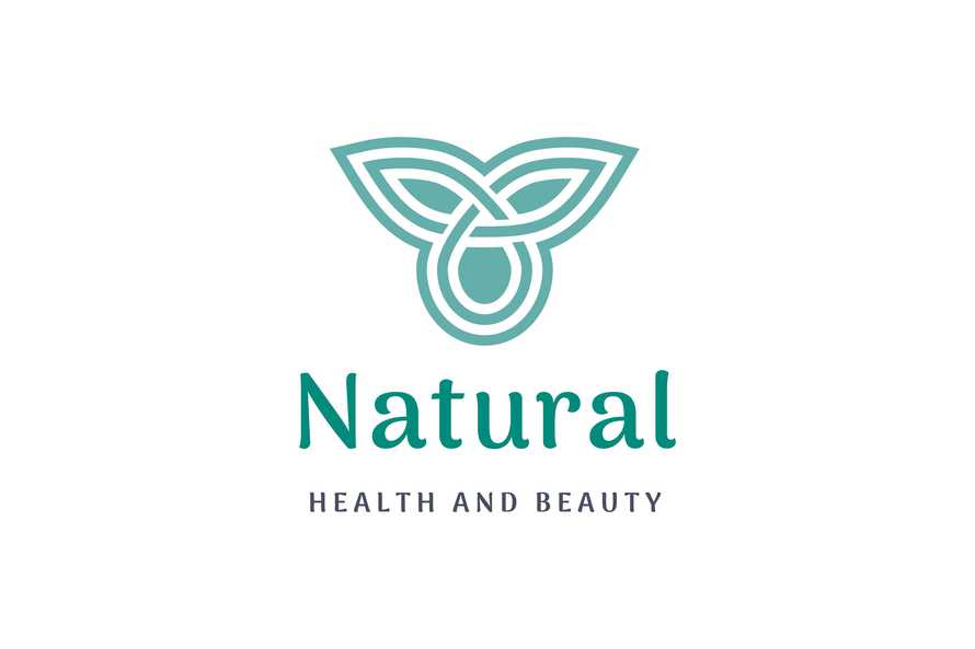 Minimalist Beauty Care Logo with Leaf and Oil Droplet Shape