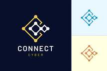 Letter C Modern Logo Represents Connection and Digital 