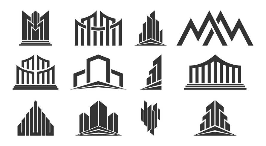 Set of modern abstract vector logos