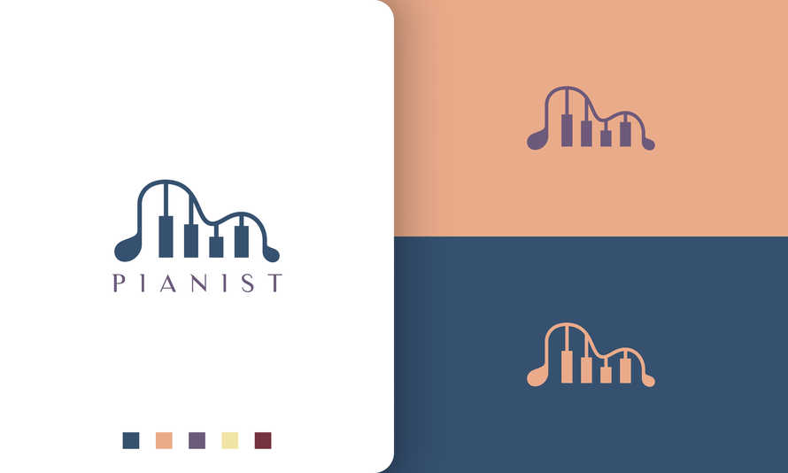 Simple and Modern Logo for Piano App