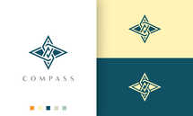Travel or Adventure Logo Compass Shape