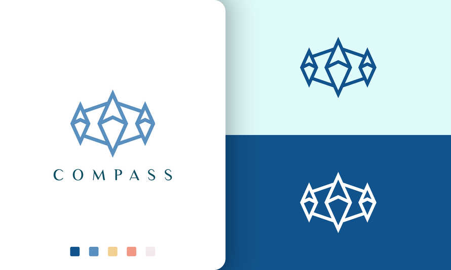 Ship or Adventure Logo Compass Shape