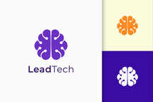 Genius or Smart Logo in Brain Shape