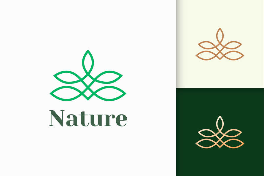 Flower Logo in Luxury Represent Health and Beauty